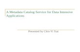 A Metadata Catalog Service for Data Intensive Applications Presented by Chin-Yi Tsai.