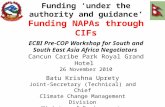 Funding ‘under the authority and guidance’ Funding NAPAs through CIFs ECBI Pre-COP Workshop for South and South East Asia Africa Negotiators Cancun Caribe.