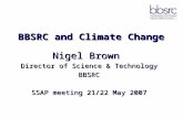 BBSRC and Climate Change Nigel Brown Director of Science & Technology BBSRC SSAP meeting 21/22 May 2007.