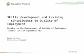 23/09/2015 Skills development and training - contributers to Quality of Employment Meeting on the Measurement of Quality of Employment Geneva 11 th -13.