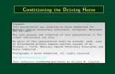 C onditioning the D riving H orse Forward: This presentation was produced by Karen Habbestad for Monocacy Equine Veterinary Associates, Dickerson, Maryland,