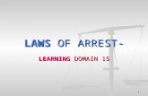 LEARNING DOMAIN 15 LAWS OF ARREST- 1. 2 CONSTITUTIONAL PROTECTIONS-PEACE OFFICER’S ROLE US Constitution-1789 (1776) US Constitution-1789 (1776) California.