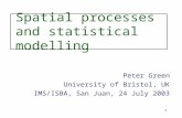 1 Spatial processes and statistical modelling Peter Green University of Bristol, UK IMS/ISBA, San Juan, 24 July 2003.