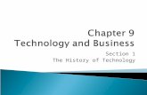 Section 1 The History of Technology. Technology has changed the way people do business. Technological inventions have created new products, new markets,