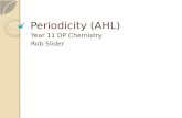 Periodicity (AHL) Year 11 DP Chemistry Rob Slider.