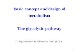 1  Department of Biochemistry 2013 (E.T.) Basic concept and design of metabolism The glycolytic pathway.
