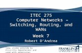 ITEC 275 Computer Networks – Switching, Routing, and WANs Week 7 Robert D’Andrea Some slides provide by Priscilla Oppenheimer and used with permission.