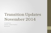 Transition Updates November 2014 Compliance Quality & Best Practice Resources.