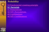 Probability 53 Fundamental counting principle 52 Factorials 51 Permutations 50 WP: Permutations 49 Combinations 48 WP: Combinations 53 Fundamental counting.