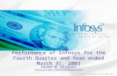 © Infosys Technologies Limited 2002-2003 Performance of Infosys for the Fourth Quarter and Year ended March 31, 2003 Nandan M. Nilekani Chief Executive.