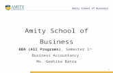 Amity School of Business 1 Amity School of Business BBA (All Programs), Semester 1 st Business Accountancy Ms. Geetika Batra.