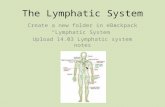 The Lymphatic System Create a new folder in eBackpack “Lymphatic System” Upload 14.03 Lymphatic system notes.