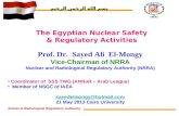 Atomic & Radiological Regulatory Authority Prof. Dr. Sayed Ali El-Mongy Vice-Chairman of NRRA Nuclear and Radiological Regulatory Authority (NRRA) Coordinator.
