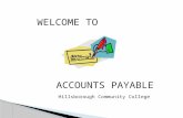 Hillsborough Community College WELCOME TO ACCOUNTS PAYABLE.