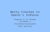 Betty Crocker in Dante’s Inferno Chapter 8 in Thomas Friedman’s From Beirut to Jerusalem Ruth Burrows.