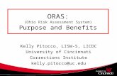 ORAS: (Ohio Risk Assessment System) Purpose and Benefits Kelly Pitocco, LISW-S, LICDC University of Cincinnati Corrections Institute kelly.pitocco@uc.edu.