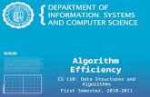 Algorithm Efficiency CS 110: Data Structures and Algorithms First Semester, 2010-2011.