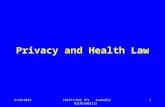ISC471/HCI 571 Isabelle Bichindaritz1 Privacy and Health Law 9/18/2012.