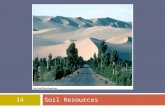 14Soil Resources. Overview of Chapter 14  The Soil System  Soil Properties and Major Soil Types  Environmental Problems Related to Soil  Soil Conservation.