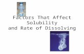 Factors That Affect Solubility and Rate of Dissolving.