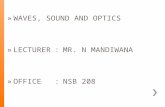 » WAVES, SOUND AND OPTICS » LECTURER:MR. N MANDIWANA » OFFICE:NSB 208.