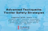 Suggested grade levels 7-12 Students will explore strategies that promote personal safety when using the texting-based social network, Twitter.
