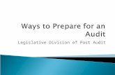 Legislative Division of Post Audit.  Two parts to the SWSA o Statewide Financial Audit o Statewide A-133 Federal Compliance Audit  LPA oversees the.
