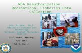MSA Reauthorization: Recreational Fisheries Data Collection John Boreman, Ph.D. Office of Science and Technology National Marine Fisheries Service Gulf.