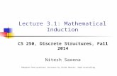 Lecture 3.1: Mathematical Induction CS 250, Discrete Structures, Fall 2014 Nitesh Saxena Adopted from previous lectures by Cinda Heeren, Zeph Grunschlag.