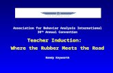 Association for Behavior Analysis International 36 th Annual Convention Teacher Induction: Where the Rubber Meets the Road Randy Keyworth.