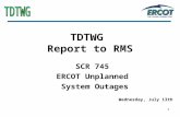 1 TDTWG Report to RMS SCR 745 ERCOT Unplanned System Outages Wednesday, July 13th.