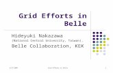 3/27/2007Grid Efforts in Belle1 Hideyuki Nakazawa (National Central University, Taiwan), Belle Collaboration, KEK.