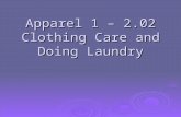 Apparel 1 – 2.02 Clothing Care and Doing Laundry.