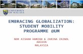 EMBRACING GLOBALIZATION: STUDENT MOBILITY PROGRAMME @UM NOR AISHAH HAMZAH & ZARINA ZAINOL ABIDIN MALAYSIA.
