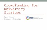 Crowdfunding for University Startups Tony Stanco Executive Director 1.
