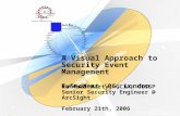 A Visual Approach to Security Event Management EuSecWest ‘06, London Raffael Marty, GCIA, CISSP Senior Security Engineer @ ArcSight February 21th, 2006.