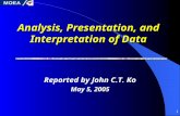 1 Analysis, Presentation, and Interpretation of Data Reported by John C.T. Ko May 5, 2005.