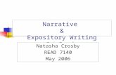Narrative & Expository Writing 2 nd Grade Natasha Crosby READ 7140 May 2006.