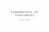 Fundamentals of Investments July 2013. Current events move markets Domestic: – Effects of Sequester – U.S. Debt International: – Global Debt – Chinese.