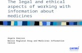The legal and ethical aspects of working with information about medicines Angela Emerson Wessex Regional Drug and Medicines Information Centre.