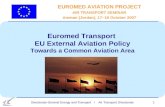 1 Directorate-General Energy and Transport / Air Transport Directorate Euromed Transport EU External Aviation Policy Towards a Common Aviation Area EUROMED.