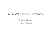 CTE Working in Harmony Christy Cheek Kathy Reese.