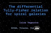 The differential Tully-Fisher relation for spiral galaxies Irina Yegorova SISSA, Trieste, Italy.
