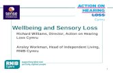 1 Wellbeing and Sensory Loss Richard Williams, Director, Action on Hearing Loss Cymru Ansley Workman, Head of Independent Living, RNIB Cymru.