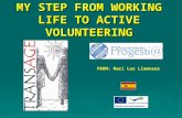 MY STEP FROM WORKING LIFE TO ACTIVE VOLUNTEERING FROM: Mari Luz Llamosas.