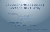Louisiana/Mississippi Section NExT-ardy Panelists: Connie Campbell Jenna Carpenter John Travis Moderator: Ezra “Bud” Brown Power Point by John Travis.