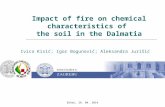 Impact of fire on chemical characteristics of the soil in the Dalmatia Ivica Kisić; Igor Bogunović; Aleksandra Jurišić Bihać, 28. 04. 2014.