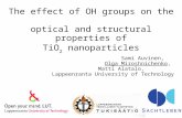 The effect of OH groups on the optical and structural properties of TiO 2 nanoparticles Sami Auvinen, Olga Miroshnichenko, Matti Alatalo, Lappeenranta.