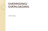 OVERRIDING/OVERLOADING Srinivas. EXAM OBJECTIVES  Given a code example, determine if a method is correctly overriding or overloading another method,