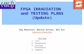 FPGA IRRADIATION and TESTING PLANS (Update) Ray Mountain, Marina Artuso, Bin Gui Syracuse University OUTLINE: 1.Core 2.Peripheral 3.Testing Procedures.